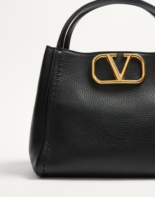 Valentino Garavani - Valentino Garavani Alltime Medium Handbag In Grainy Calfskin - Black - Woman - Top Handle Bags